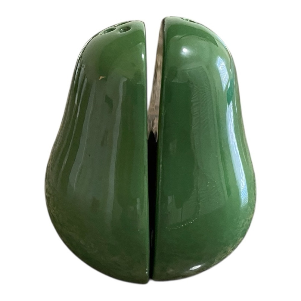 Happy Avocado Salt & Pepper Set, Sass & Belle, Vintage Set of Guacamole Avocodas - Picture 2 of 4